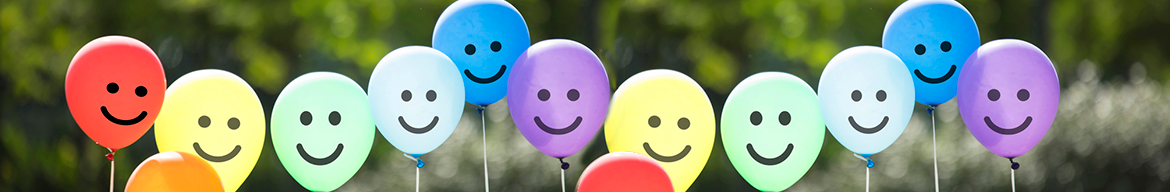 Balloons with smiley faces